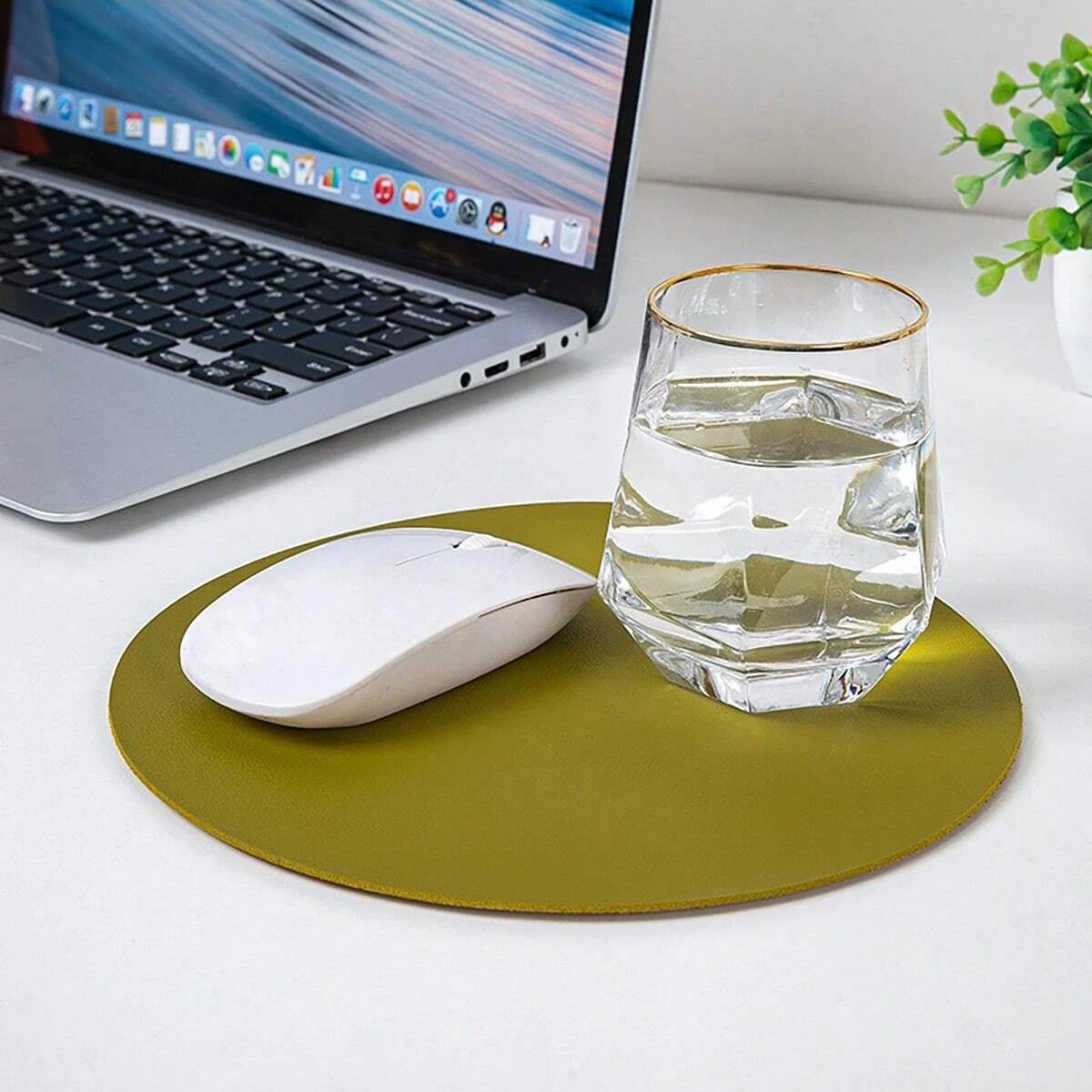 Alfombrilla de ratón de cuero para escritorio de oficina, minimalista, impermeable, fácil de limpiar, antideslizante, pequeña, de estilo fresco, para ordenador y portátil - imagen 5