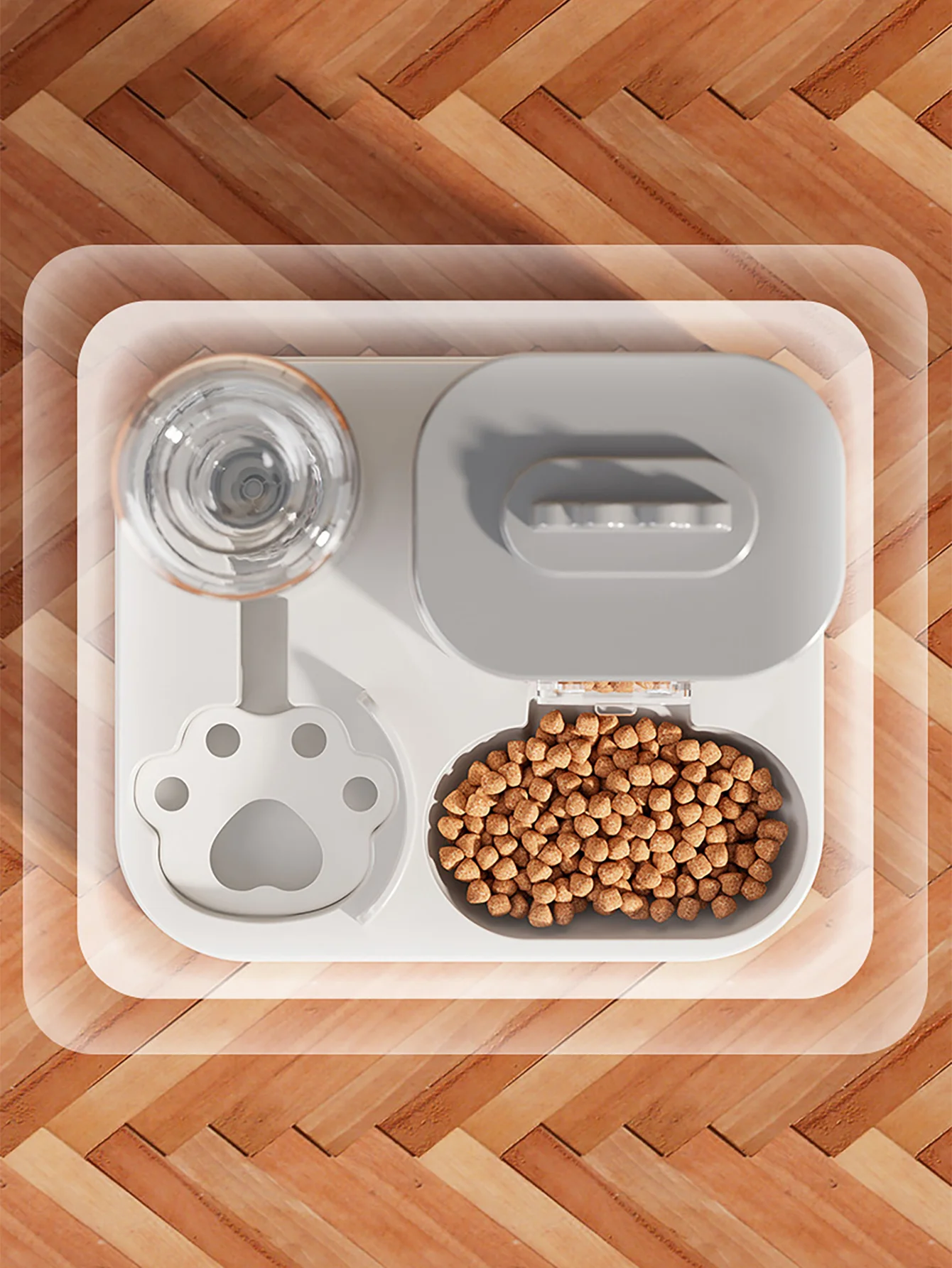 Dispensador de agua automático para perros y gatos, blanco minimalista - imagen 4