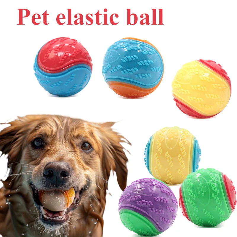 Pelota de rebote para perros, juguete para mascotas con chirrido, pelota resistente para entrenamiento de mascotas, pelota para morder para perros, pelota Vocal en forma de C Tpr