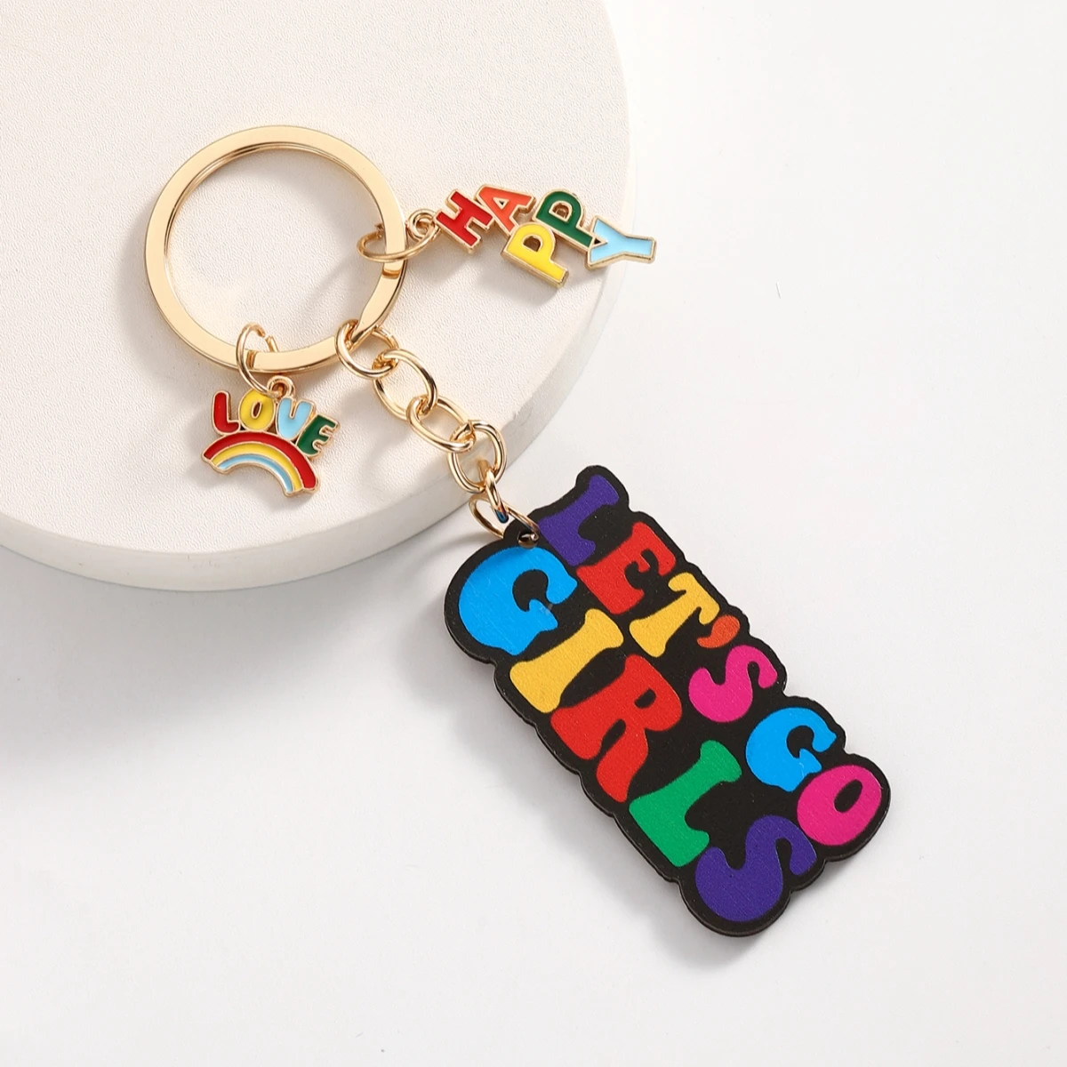 Llavero BE KIND de Color caramelo, llavero de madera, anillo, bolso, mochila, colgante de llave de coche, regalo para amigos de regreso a la escuela, 1 unidad - imagen 5