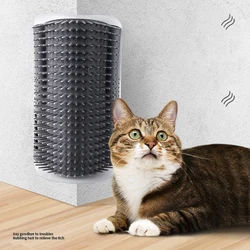 Cepillo rascador de esquina para gatos – Massageador con cerdas