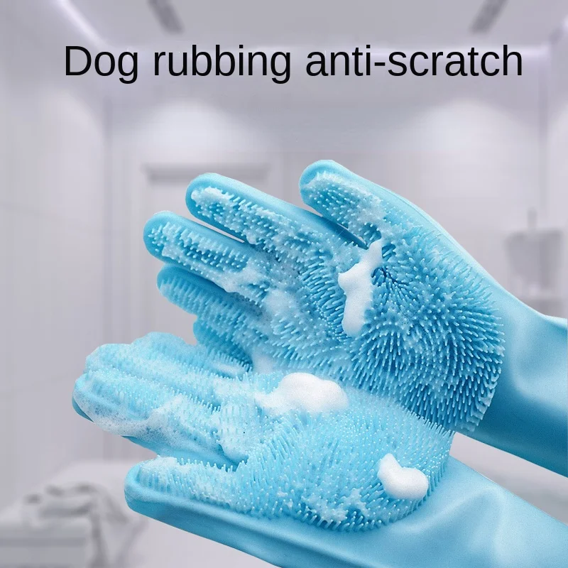 Guantes de ducha para perros y gatos, cepillos para gatos, cepillos de masaje para baño de silicona, herramientas divinas para productos de baño para perros, accesorios para mascotas - imagen 2