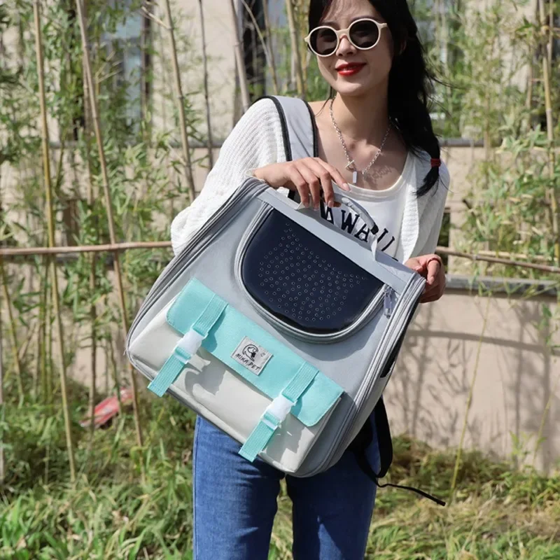 La nueva bolsa para gatos para salir es cómoda y de gran capacidad, bolsa transpirable para mascotas, mochila transpirable para viajes al aire libre para gatos - imagen 3