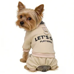 Mono de invierno con letras para perros Chihuahuas y Bichones – Algodón suave