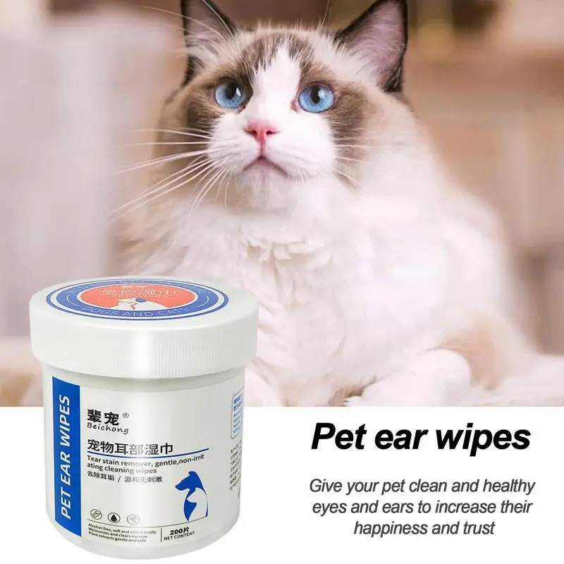 Toallitas de limpieza desechables para perros y gatos, 200 piezas, toallitas húmedas para los dientes, almohadillas para los ojos de los oídos, productos de aseo higiénico - imagen 4