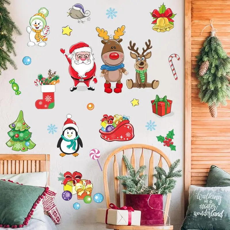 Cubiertas de ventana de invierno, pegatinas reutilizables, decoración navideña, suministros para puertas de vidrio, exhibición de ventanas - imagen 3