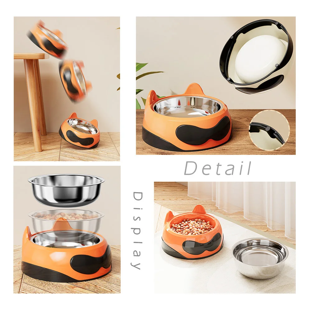 Cuenco para perros y gatos antideslizante, Simple, de dos colores, estilo de moda, comida para cachorros y gatos, alimentador de agua potable, accesorios para cuencos para mascotas - imagen 3