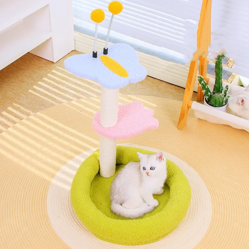 Marco de escalada para gatos, torre de árbol para gatos, Protector de sofá, poste rascador para gatos, columna rascador para saltar, rascador de flores para gatos, juguete para mascotas - imagen 4