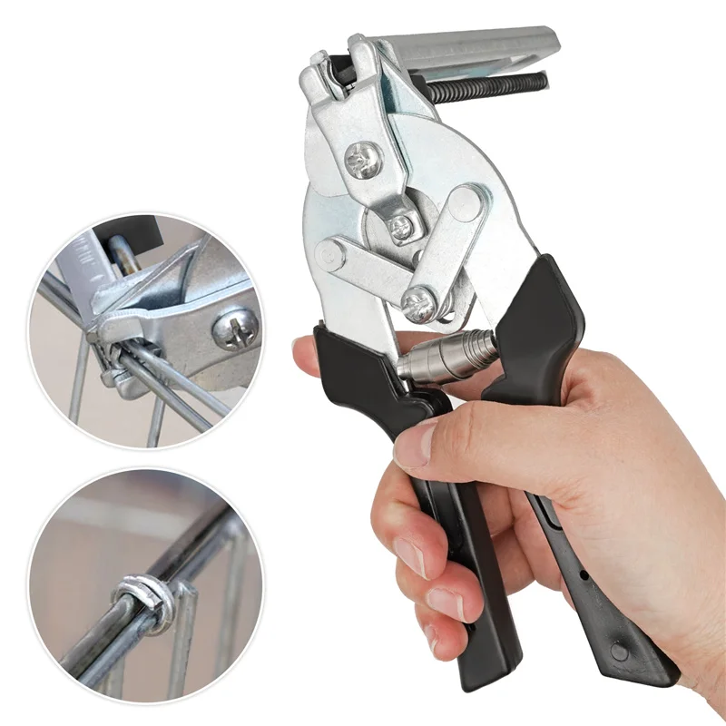 Jaula para animales, alicates para anillos de cerdo, abrazadera de sujeción Blcak y Kit de instalación de Clips M de 600 Uds., jaula para perros, pollo, conejo, visón, zorro y pájaro - imagen 4