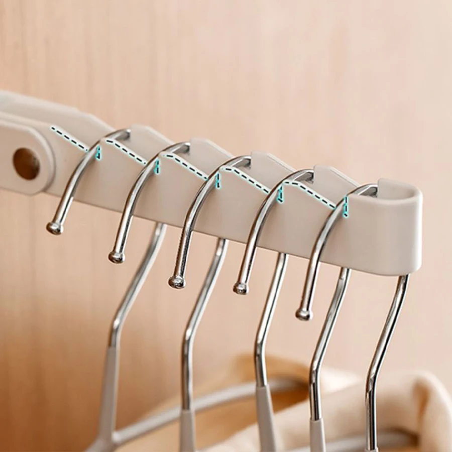 Perchero con ganchos plegables para encima de la puerta, estante creativo para secado de lavandería, ahorro de espacio, a prueba de herrumbre, organizador de puerta con 6 ranuras para apartamento - imagen 4