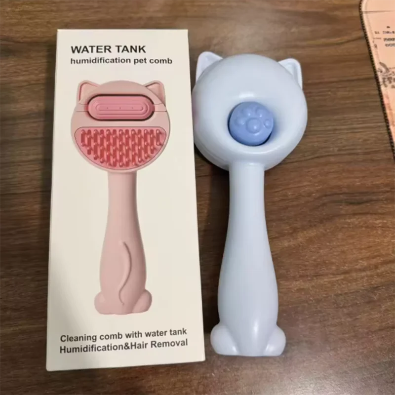 Cepillo de masaje de vapor para mascotas, peine para perros, peine de depilación de cabeza redonda suave, seguro para gatos y perros, aseo Universal - imagen 4