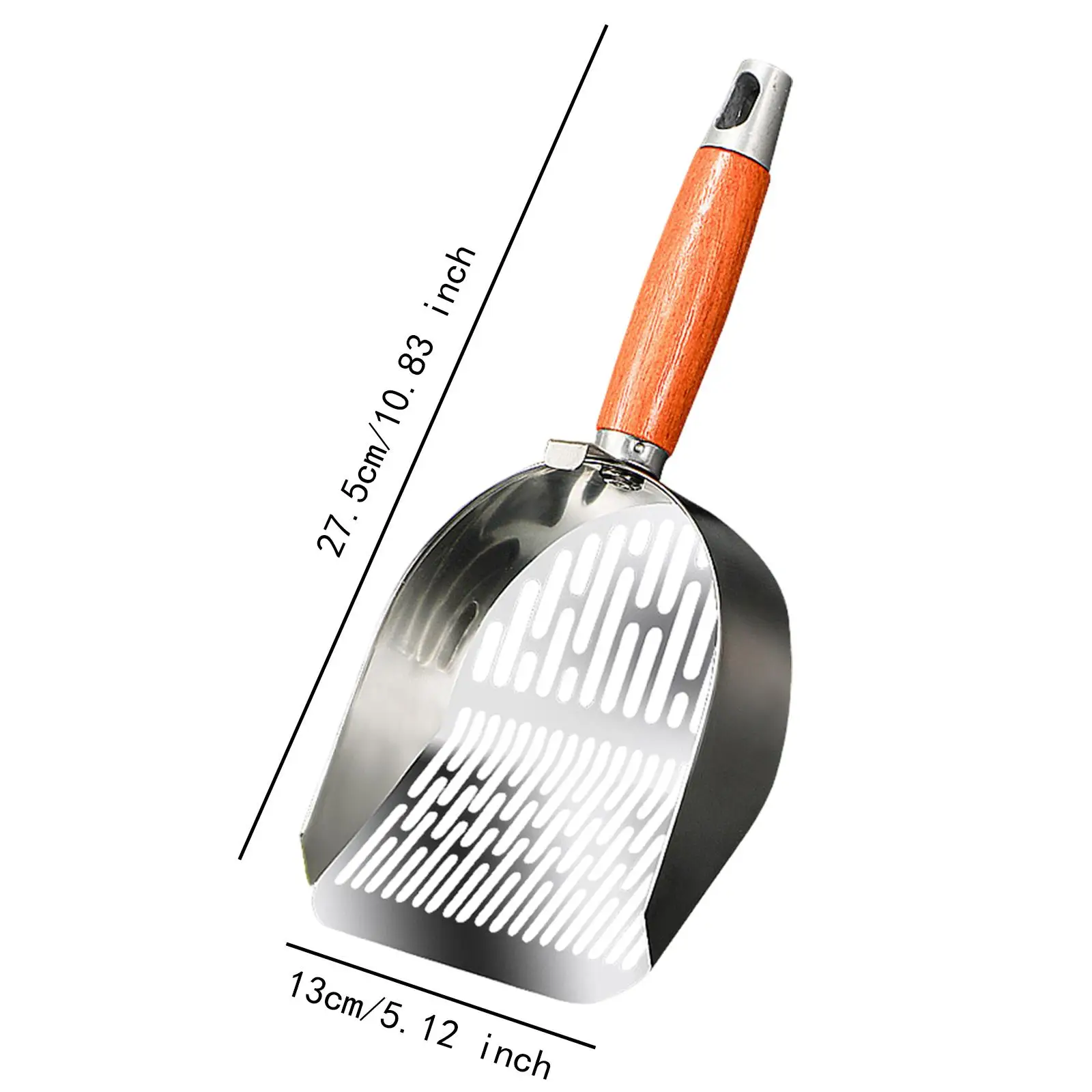 Pala de arena para gatos de acero inoxidable, palas de arena antiadherentes para pene profundo, herramienta de limpieza para animales pequeños, suministros para mascotas - imagen 5