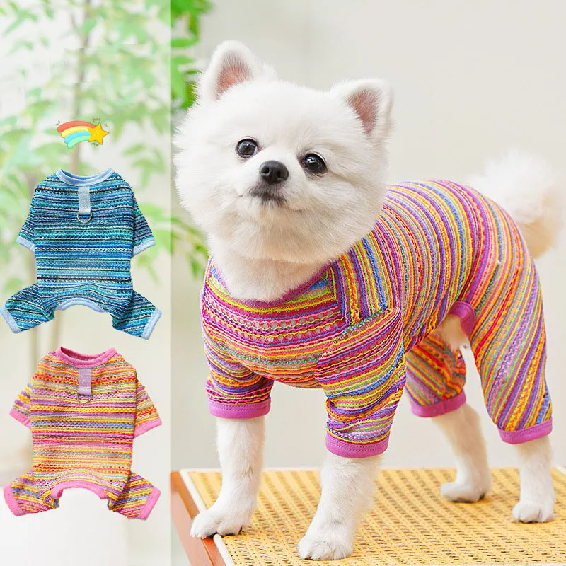 Ropa de tiras para perros, disfraz de verano, monos de malla, mono con anillo en D para niños y niñas, pijama de mono para cachorros y perros pequeños Chiwawa