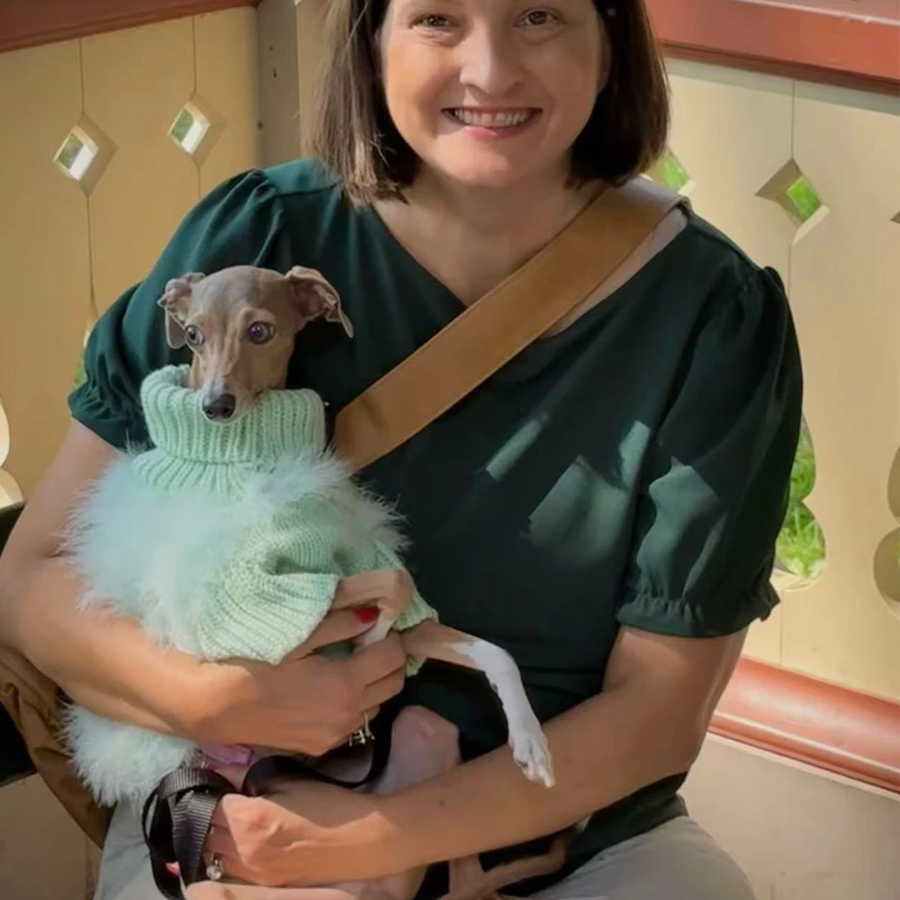 Suéter de felpa verde para Galgo Italiano y Whippet, cálido invierno