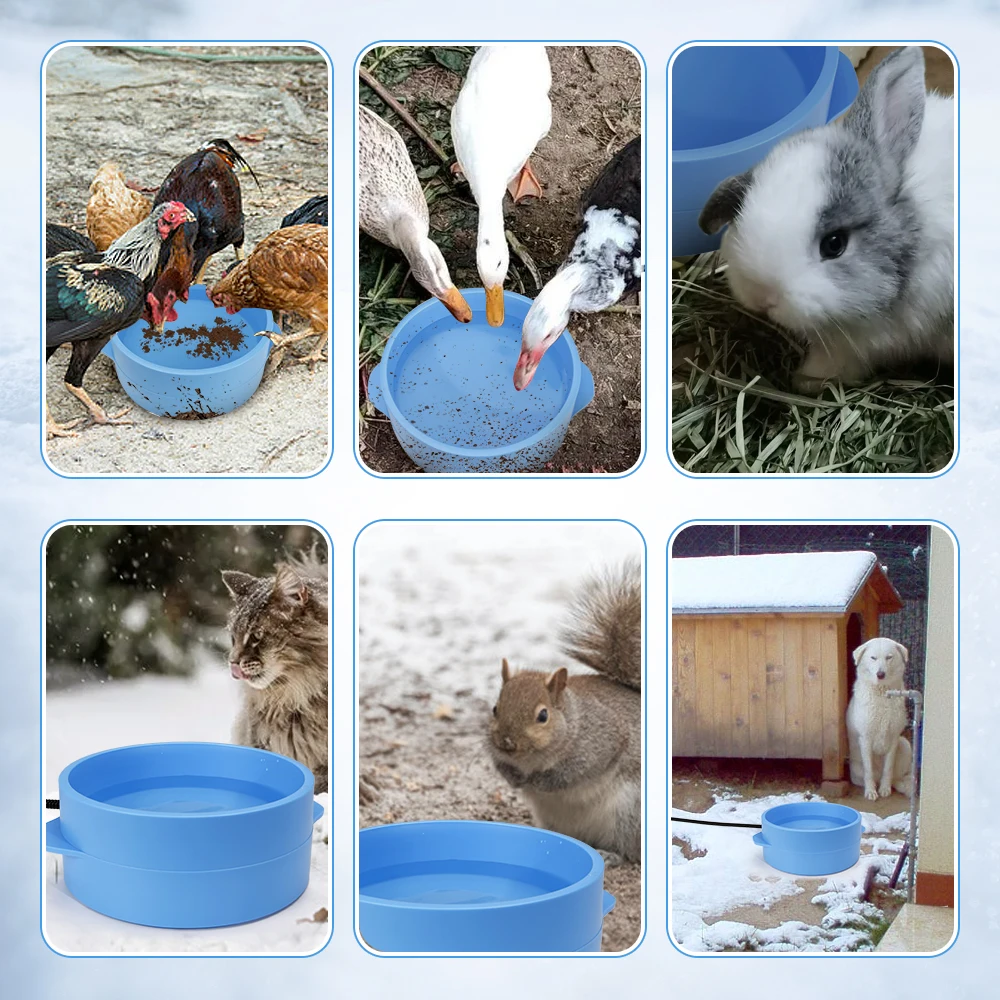 Cuenco para mascotas con calefacción automática de temperatura constante, calentador de agua y alimentos 2 en 1 para gatos, perros, cuenco para mantener el calor en invierno