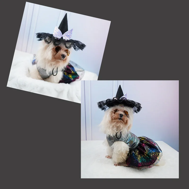 Nuevos sombreros de Halloween para mascotas, sombrero de bruja, calabaza, perro divertido, sombrero de Halloween, suministros para fiestas de mascotas - imagen 4
