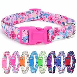 Collar ajustable floral para perros Chihuahua y Bulldog Francés