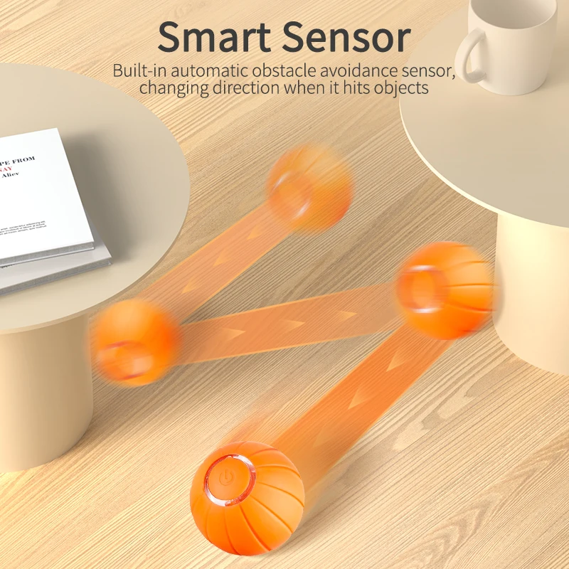 ROJECO-juguetes inteligentes para gatos, pelota que rebota automática para gatos, bola rodante interactiva para gatos, accesorios de juguetes con movimiento LED inteligente - imagen 5