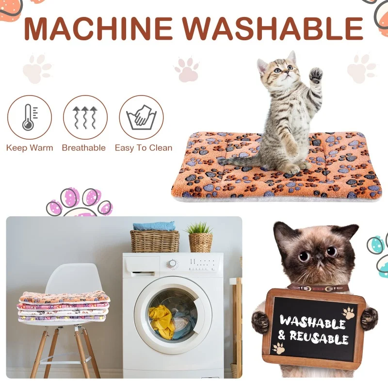Estera de doble cara para mascotas, cama corta de felpa para dormir para gatos, perros, bonita manta para mascotas, cojín cálido para gatitos, adecuado para el invierno - imagen 4