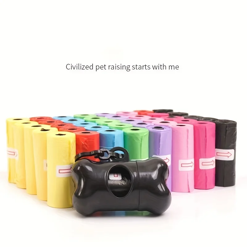 Bolsas para excrementos de perro con estampado de pata de dibujos animados de Color aleatorio, bolsas para excrementos de mascotas, bolsas para residuos de perros a prueba de fugas, suministros para mascotas