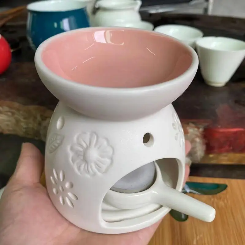 Quemador de Aroma de cera para el hogar, difusor de aceite de cerámica con cuchara para aromaterapia - imagen 2
