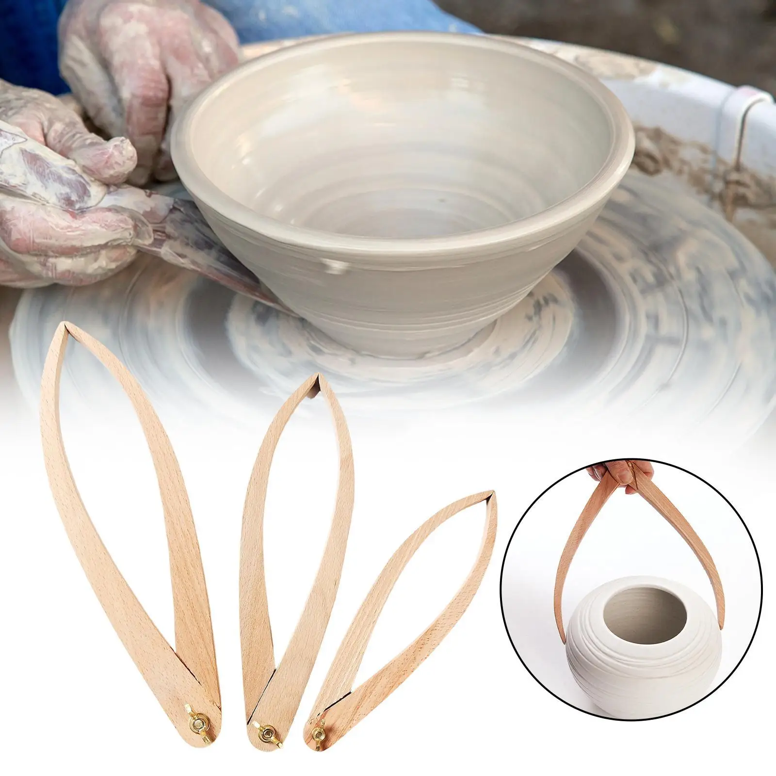 3x escultura de arcilla para inmersión, calibrador de escultura de cerámica, suministros de escultura para adultos, abrazadera para acristalamiento de arcilla, herramienta para acristalamiento - imagen 4