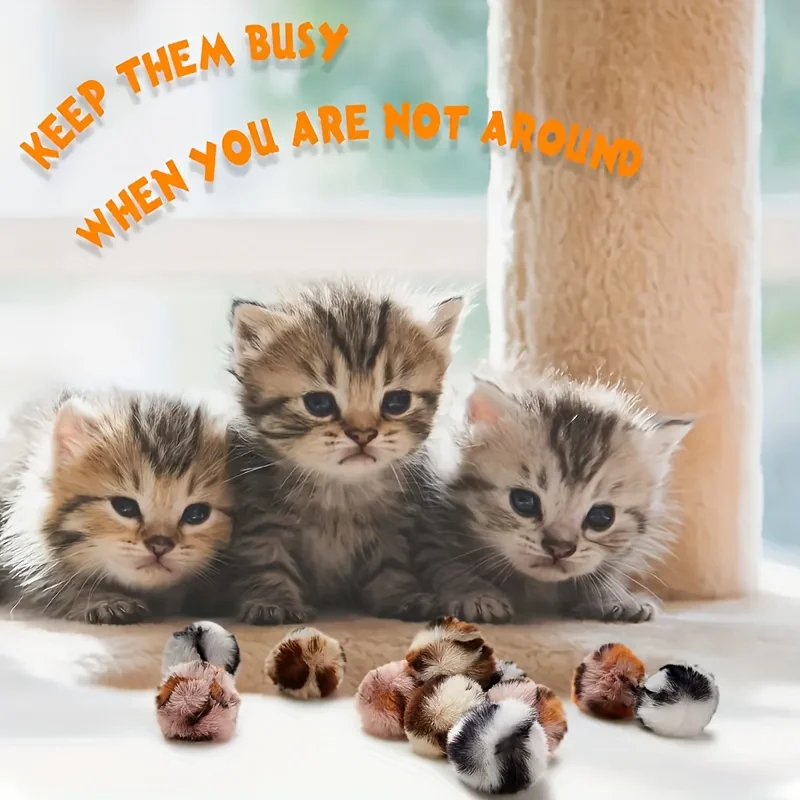 Bola de juguete para gatos de 3 uds., pelota de peluche con estampado de leopardo, pelota divertida para gatos, pelota de juguete Universal suave para perros y gatos, interacción aumenta las emociones - imagen 3