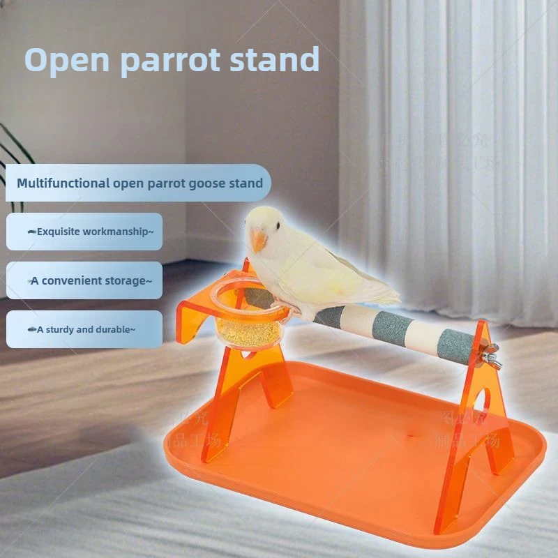 Soporte de escritorio para loros, Base acrílica, palo de molienda de garra, accesorios de entrenamiento antideslizantes y resistentes al desgaste para mascotas pequeñas, soporte de juguete para pájaros - imagen 2
