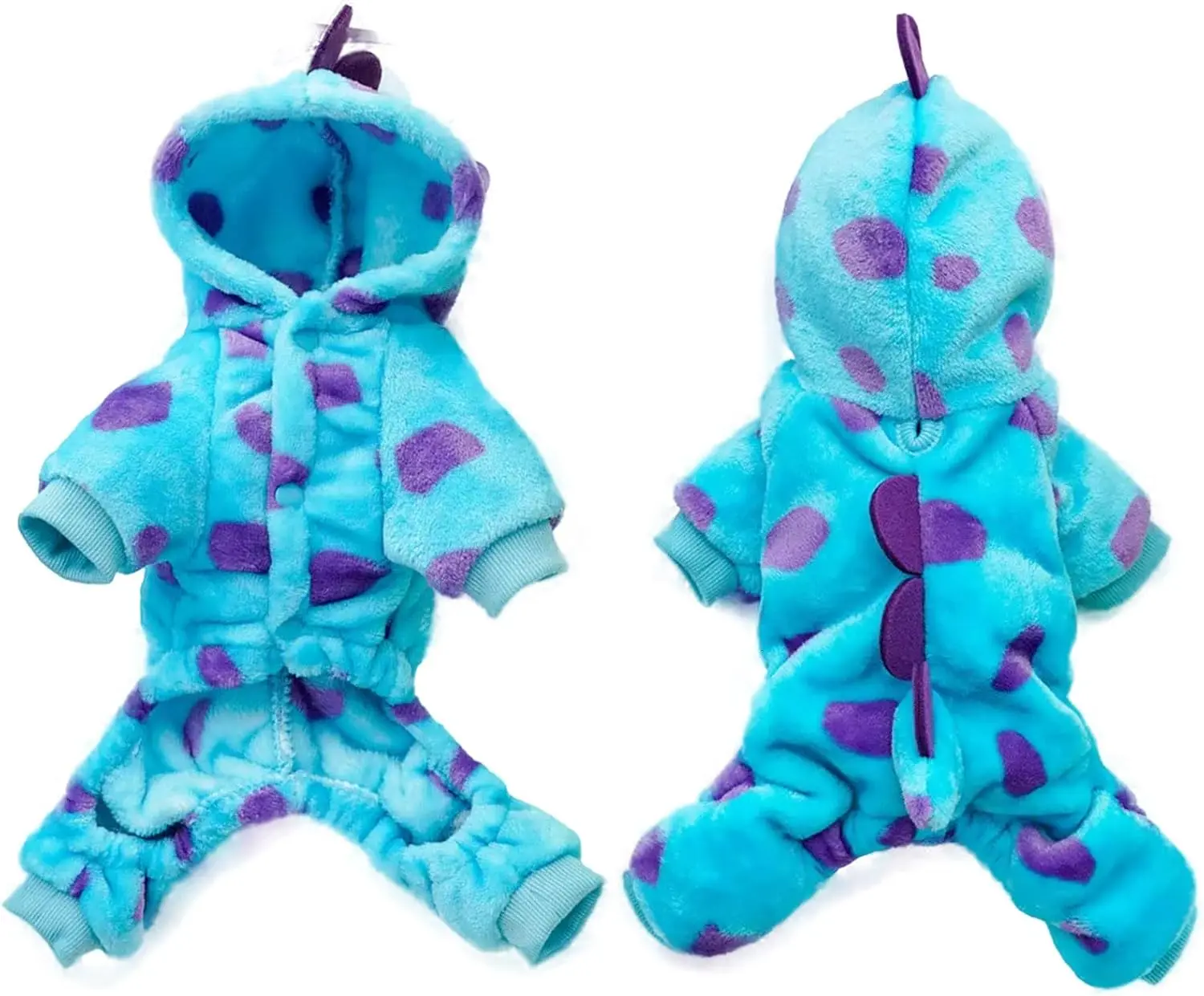 Pijama de invierno para perros, mono, disfraz de dinosaurio para perros pequeños y gatos, sudaderas con capucha para perros, mono para clima frío para Navidad y Halloween - imagen 2