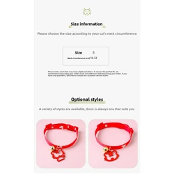 Collar festivo para gatos y perros - Rojo con campana, Año Nuevo chino