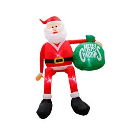 Decoraciones navideñas inflables de Papá Noel premium con bolsa de regalo grande para porche