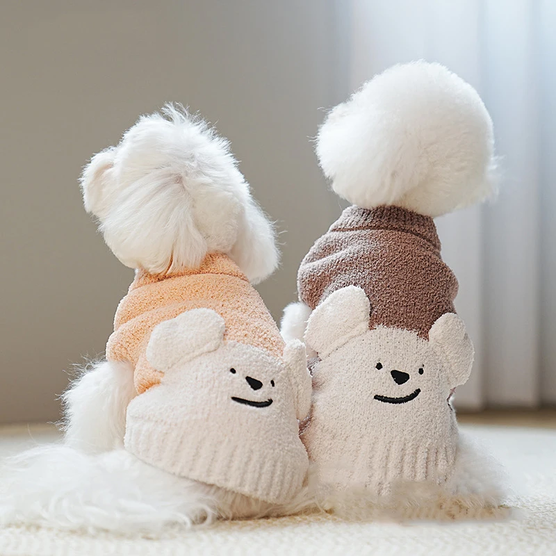 Suéteres cálidos para perros, suéteres suaves y cómodos de lana para mascotas para perros pequeños, bonito abrigo de punto para cachorros y osos para Chihuahua, Bichon maltés - imagen 3