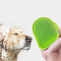 Cepillo de silicona para mascotas: guante masaje para perros y gatos