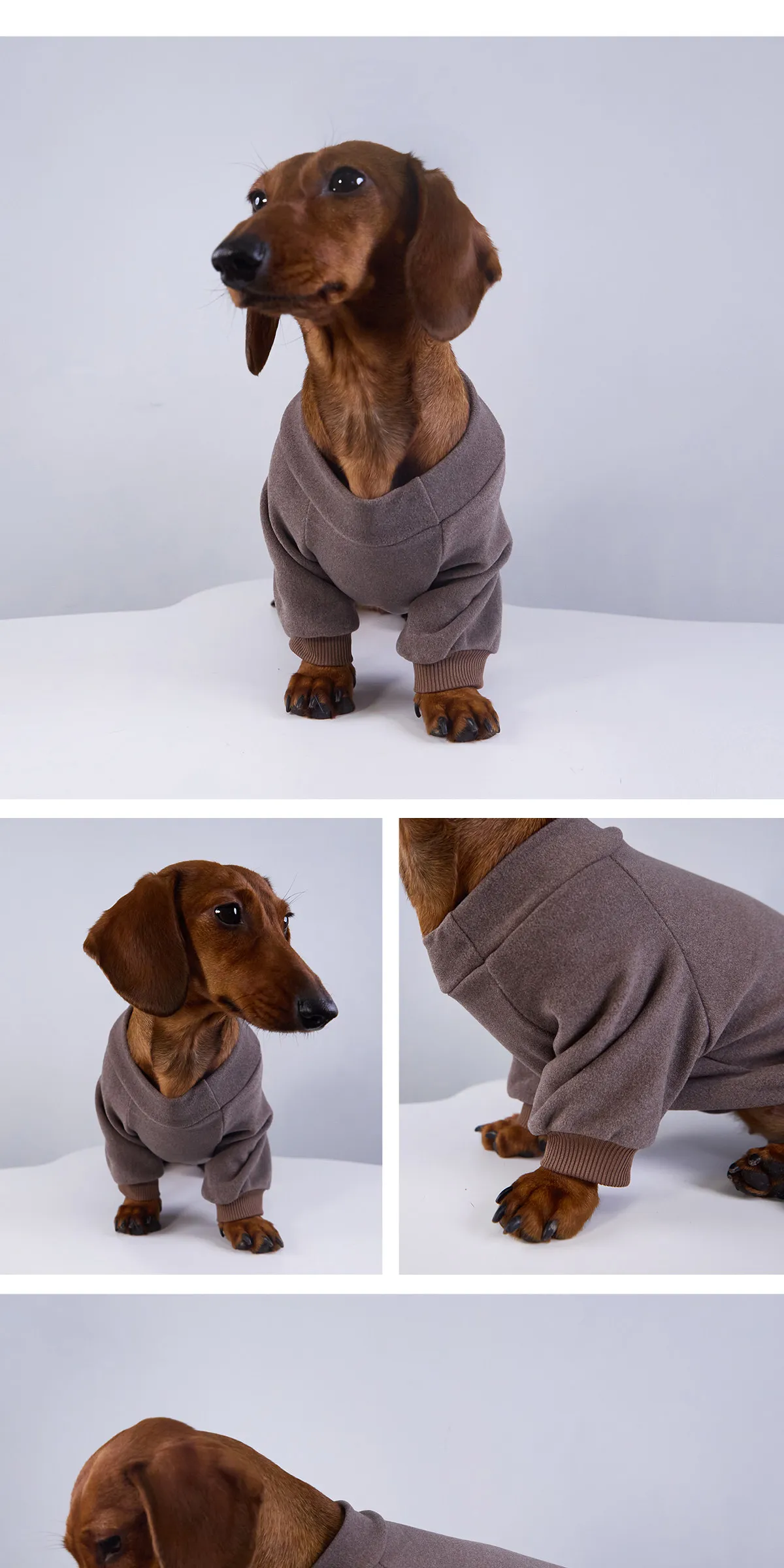 Abrigo de forro polar para perro en uso