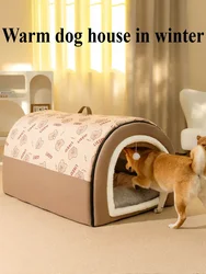 Perrera desmontable para perro grande – Cálida y lavable para interior