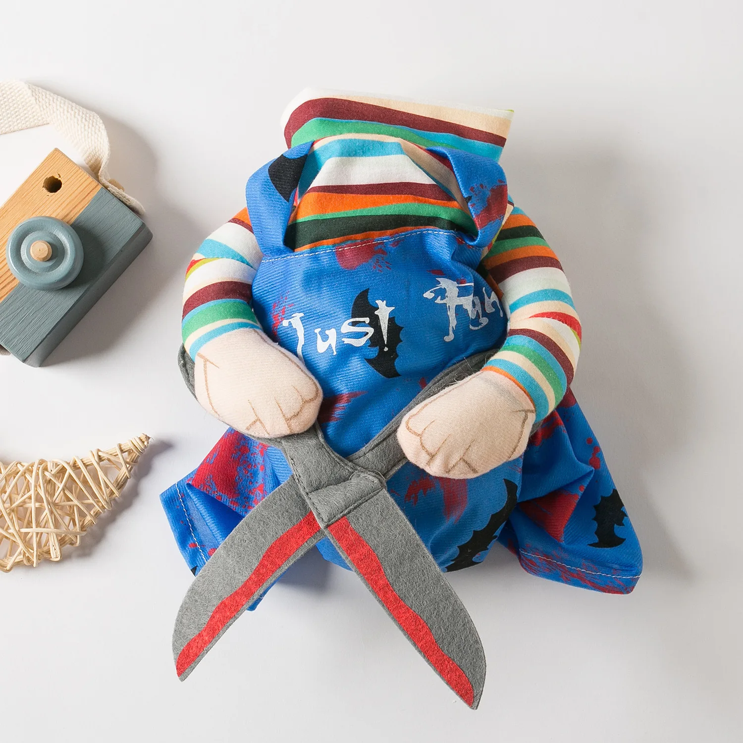 Perro Halloween tijeras estilo muñeca disfraz mascota Navidad Cosplay muñeca ajustable divertida ropa especial cachorro ropa de fiesta para Sm - imagen 3