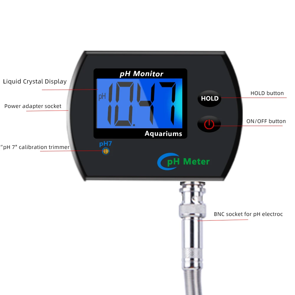 Medidor de Ph Digital para acuario, Monitor de PH en línea para agua potable, probador profesional de calidad del agua preciso, multiparámetro, enchufe europeo - imagen 5