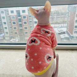 Sudadera forro polar rosa para gatos Sphynx y Devon Rex