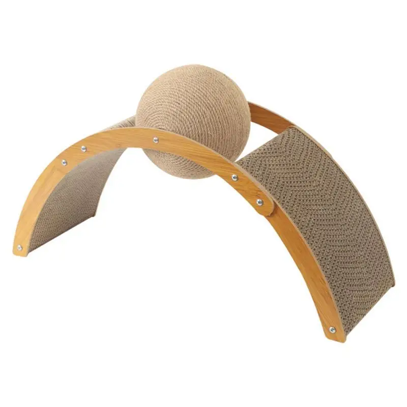 Juguete rascador para gato, Bola de rascado con forma de puente arqueado, tabla de rascar portátil para jugar con garra - imagen 4