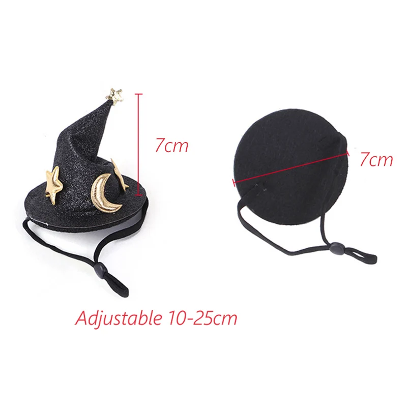 Mini sombrero de bruja para animales pequeños, sombreros ajustables para mascotas, hámster, rata, ropa de Cosplay de Halloween, conejillos de indias - imagen 2