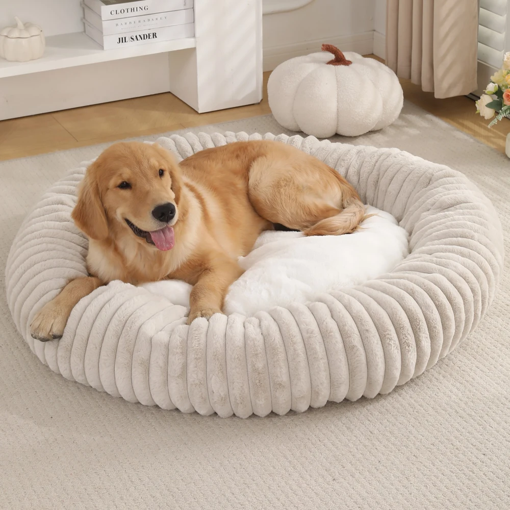 Cama grande elástica para gatos, sofá cálido redondo mediano para gatos, cómoda perrera para perros pequeños, accesorios suaves y bonitos para nido para cachorros - imagen 2