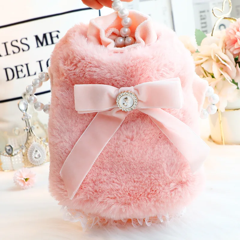 Ropa para perros, ropa de otoño e invierno, ropa gruesa acolchada de algodón de princesa para gatos, conjunto inferior de dos piezas, suministros para mascotas de peluche para perros pequeños - imagen 3