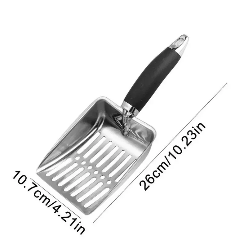 Pala recogedora de arena para gatos – Mango largo de metal resistente - imagen 5
