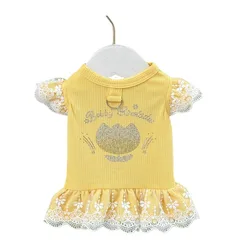Vestido primavera encaje para perros mini estilo princesa osito