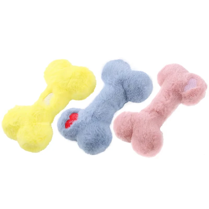 Lindos juguetes vocales de peluche de hueso de amor para perros que contienen bb llamados rechinar los dientes, juego interactivo resistente a mordeduras, suministros para mascotas - imagen 5