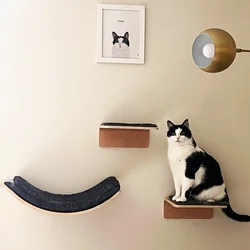 Repisa pared para gatos con escalones y cojines – Zona descanso