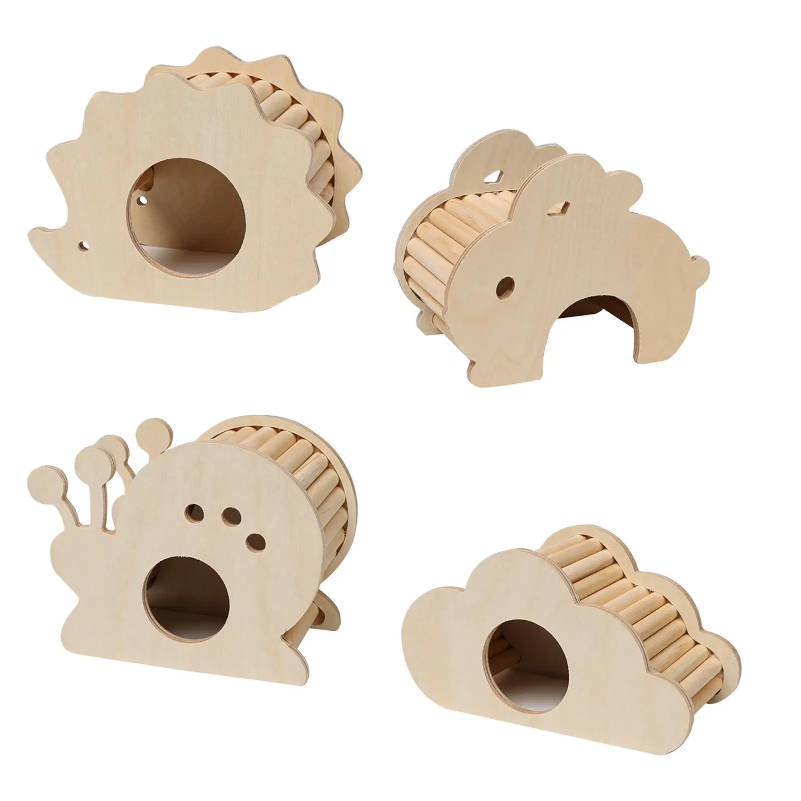 Hamster Wood House Hideout Climbing Hut DIY Cage Exercise Toys