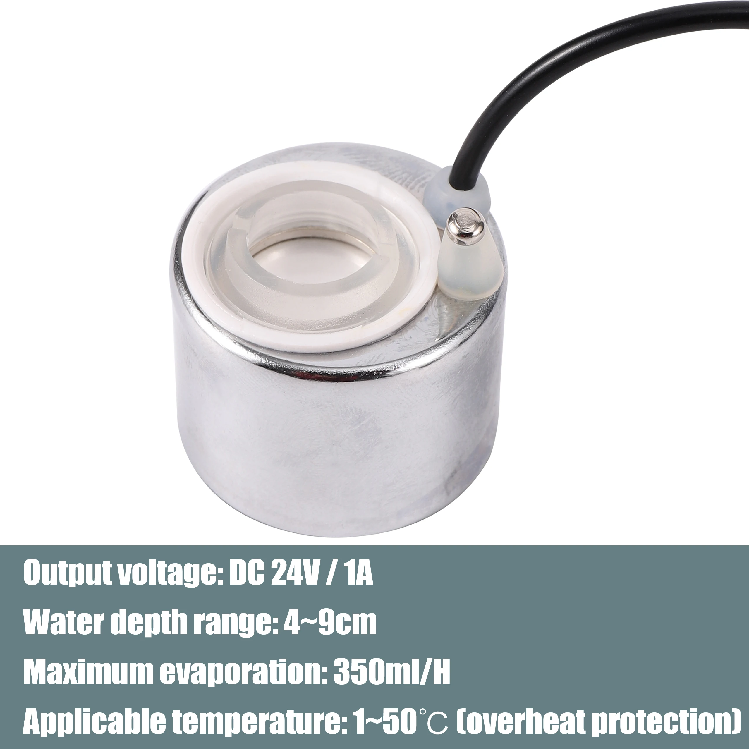 Mini humidificador ultrasónico para acuario, nebulizador de paisajismo de rocalla interior, fuente de agua, atomizador de estanque, 24V/1A, CC - imagen 3