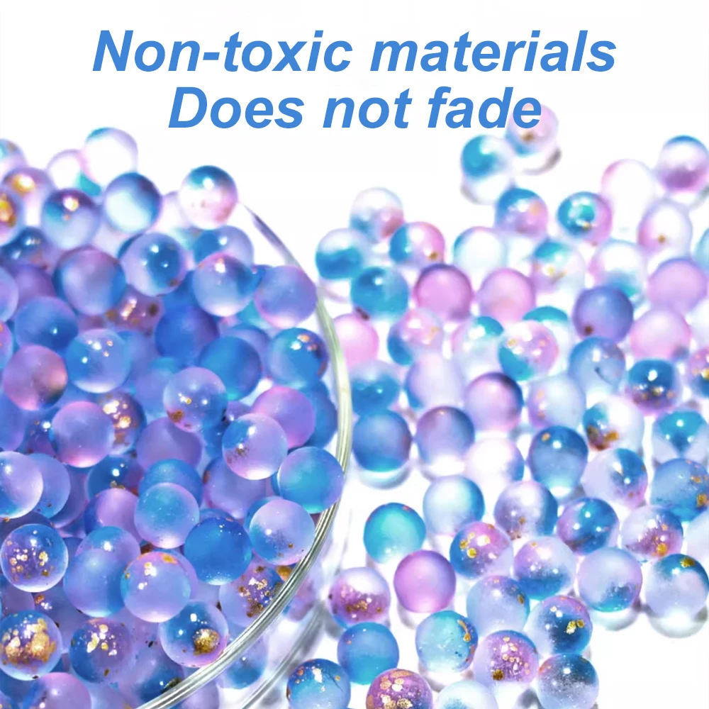 Juego de 10 Uds. De canicas de cristal estrelladas brillantes, decoración de paisaje para pecera, bolas de cristal para decoración de acuario de pecera dorada (sin agujeros) - imagen 4