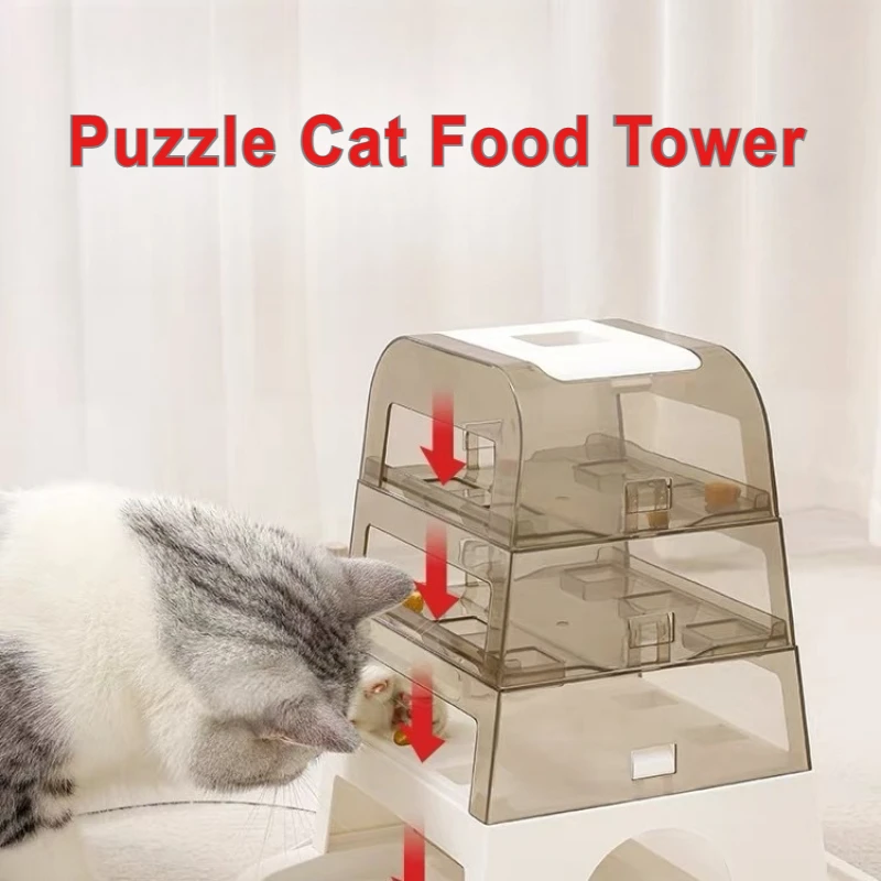 Rompecabezas de juguete para gatos, gatitos, juguetes grandes, accesorios para realzar el cerebro, gatos, gatitos, torre de comida, juguetes, raspadores de interior, producto para mascotas - imagen 3